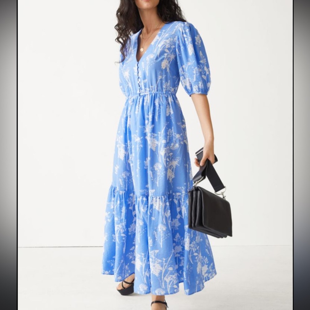 & Other Stories Blue Floral Maxi Dress